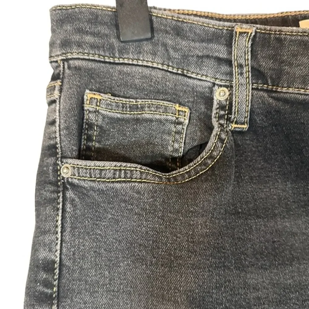 Topshop Jamie Women’s Black Shark Bite Hem Denim Jeans Cotton Blend Size 32